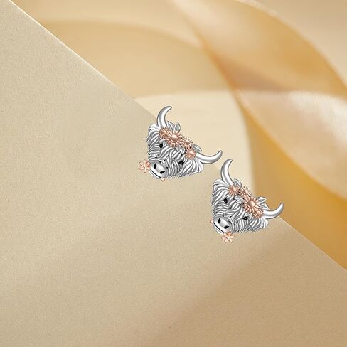 Axolotl/Highland Cow/Pig Earrings for Women 925 Sterling Silver Jewelry Stud Earrings Cute Fun Animal Earrings Gift for Christmas Birthday in Saudi Arabia