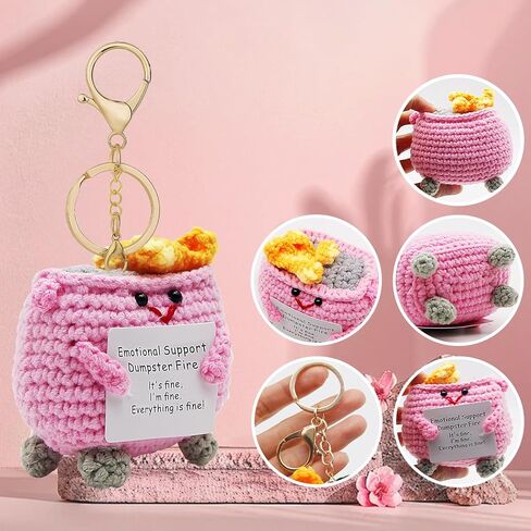 الدعم العاطفي سلة المهملات النار الكروشيه سلاسل المفاتيح، سلسلة المفاتيح لطيف، الدعم العاطفي الكروشيه القمامة النار المفاتيح in Kuwait