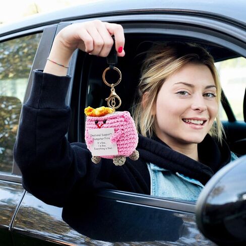 الدعم العاطفي سلة المهملات النار الكروشيه سلاسل المفاتيح، سلسلة المفاتيح لطيف، الدعم العاطفي الكروشيه القمامة النار المفاتيح in Kuwait