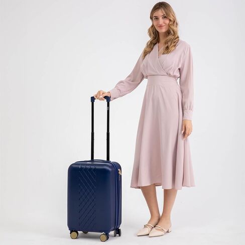 Badgley Mischka Diamond Expandable Carry-on Suitcase 20" Airline Approved Luggage (Navy) in Saudi Arabia