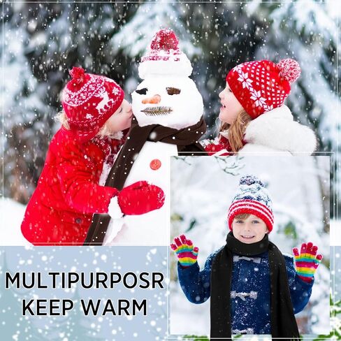 تولايت 72 قطعة من الأوشحة الشتوية الدافئة للشتاء والشرابات وشاح طويل ملفوف للنساء والرجال للجنسين (أسود، أزرق داكن، رمادي داكن، بني داكن) in Kuwait