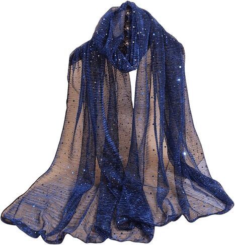 Floerns Women's Sequin Bandana Square Scarf Silk Scarves Mesh Shawl and Wrap in Saudi Arabia