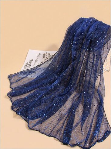 Floerns Women's Sequin Bandana Square Scarf Silk Scarves Mesh Shawl and Wrap in Saudi Arabia