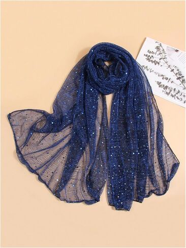 Floerns Women's Sequin Bandana Square Scarf Silk Scarves Mesh Shawl and Wrap in Saudi Arabia