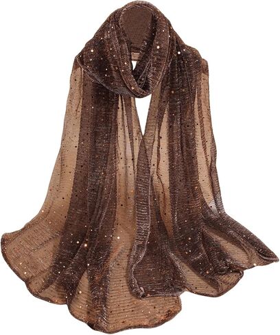 Floerns Women's Sequin Bandana Square Scarf Silk Scarves Mesh Shawl and Wrap in Saudi Arabia