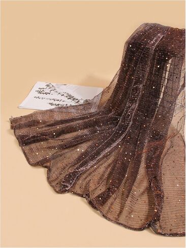 Floerns Women's Sequin Bandana Square Scarf Silk Scarves Mesh Shawl and Wrap in Saudi Arabia