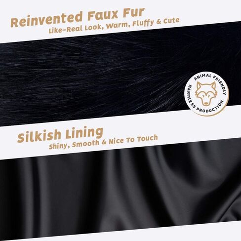 Futrzane Classic Shawl - Faux Fur Stoles Wraps for Women - Large Fake Fur Scarf in Kuwait
