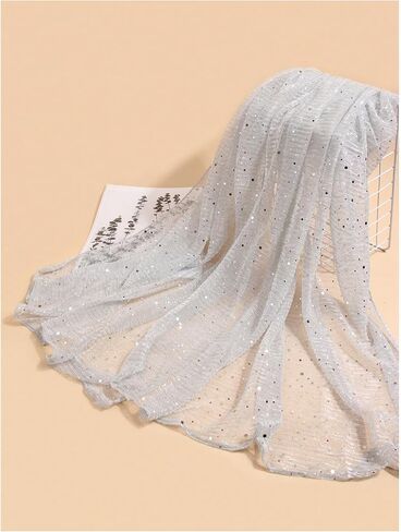 Floerns Women's Sequin Bandana Square Scarf Silk Scarves Mesh Shawl and Wrap in Saudi Arabia