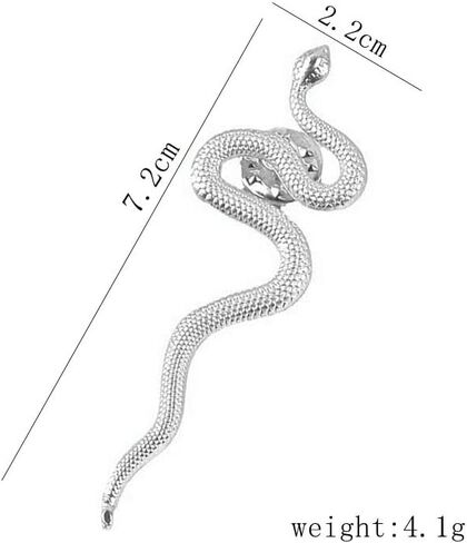 Gothic Snake Brooch Pin Thriller Animal Serpent Snake Lapel Pin Metal Punk Bending Creep Cobra Snake Brooches for Women Men Suit Coat Accessories in Saudi Arabia