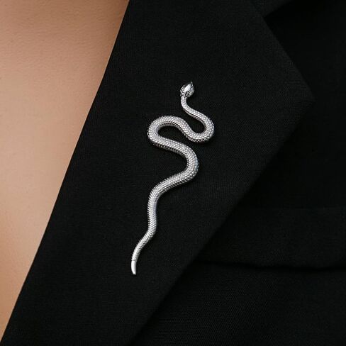 Gothic Snake Brooch Pin Thriller Animal Serpent Snake Lapel Pin Metal Punk Bending Creep Cobra Snake Brooches for Women Men Suit Coat Accessories in Saudi Arabia