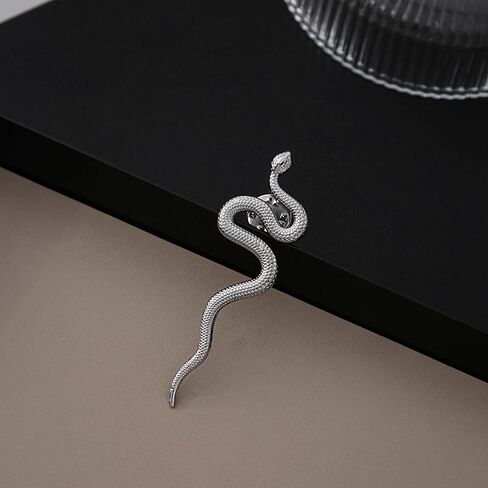 Gothic Snake Brooch Pin Thriller Animal Serpent Snake Lapel Pin Metal Punk Bending Creep Cobra Snake Brooches for Women Men Suit Coat Accessories in Saudi Arabia