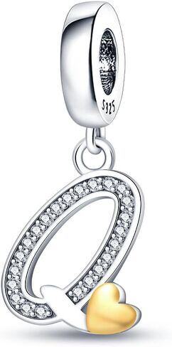 Complete A~Z Alphabet Charm Letter Beads Solid 925 Sterling Silver fits European Bracelets Necklace Women Jewelry Gift Options in Kuwait
