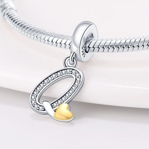 Complete A~Z Alphabet Charm Letter Beads Solid 925 Sterling Silver fits European Bracelets Necklace Women Jewelry Gift Options in Kuwait