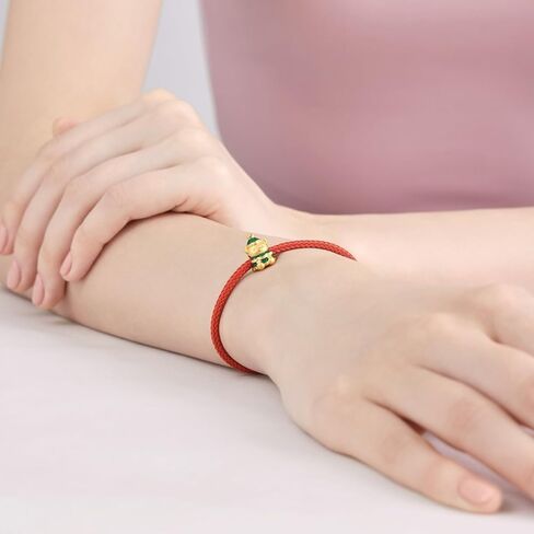 سوار تشاو سانغ سانغ 999 24K من الذهب الصلب لعطلة الدب والشجرة للنساء 17 سم 94563C in Kuwait