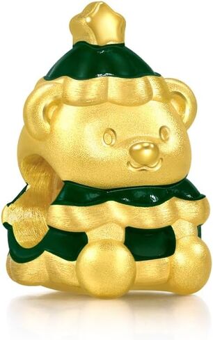 سوار تشاو سانغ سانغ 999 24K من الذهب الصلب لعطلة الدب والشجرة للنساء 17 سم 94563C in Kuwait