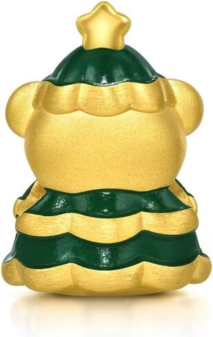 سوار تشاو سانغ سانغ 999 24K من الذهب الصلب لعطلة الدب والشجرة للنساء 17 سم 94563C in Kuwait