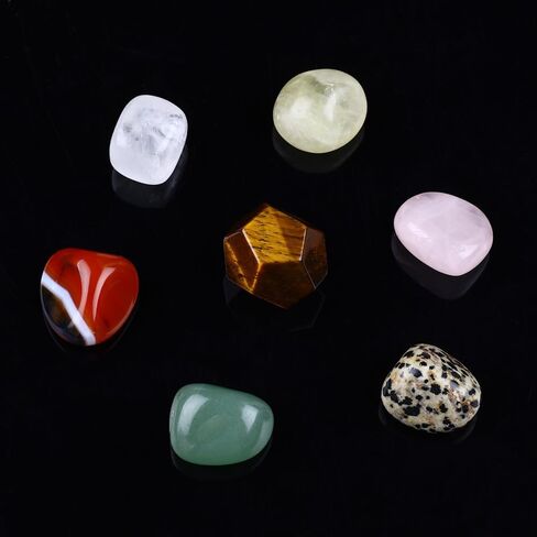 Manifestion Kits: 7 Crystals for Protection & Clearing Negative Vibrations - Engraved Black Obsidian, Howlite, Tiger's Eye, Flower Agate, Amethyst, Sodalite, & Dragon Blood, Release Energy Gift Set in Saudi Arabia