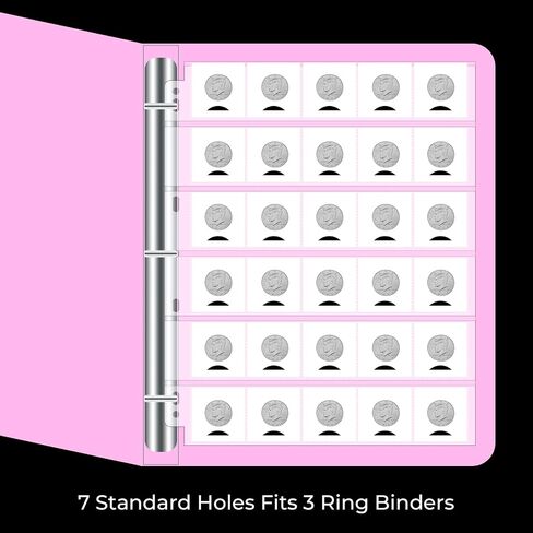 150-Sheets Double-Side 3-Pocket Currency Pages - 11 Holes for Currency Binder, 900 Pockets Paper Money Collection Pages for Dollar Bills, Banknotes and Coupons, Currency Sleeves Collecting Album Pages in Kuwait