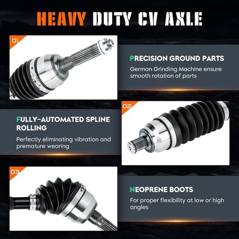 Youxmoto Front Heavy Duty CV Axles, For Polaris Sportsman 450 HO / 570 2015 2016 2017 2018 2019 2020 2021 2022; Fits 1332931; 5140 Bold Chrome Steel Drive Shaft in Saudi Arabia