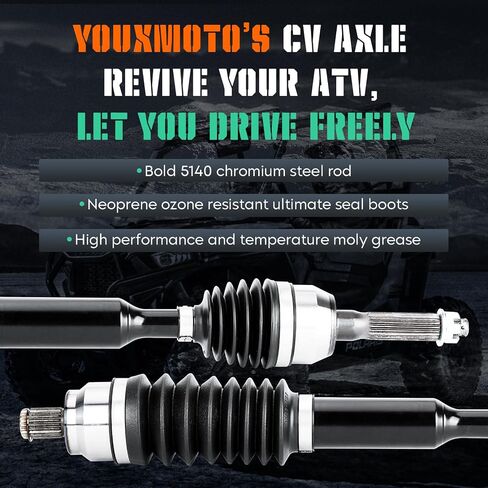 Youxmoto Front Heavy Duty CV Axles, For Polaris Sportsman 450 HO / 570 2015 2016 2017 2018 2019 2020 2021 2022; Fits 1332931; 5140 Bold Chrome Steel Drive Shaft in Saudi Arabia
