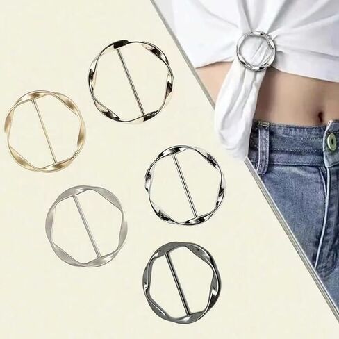 Scarf Rings for Women Silk Scarf Rings Metal Tshirt Tie Circle Clip Buckles Scarf Rings Slides for Scarves Shawl Silk Neckerchief Tshirt Coat Belt Buckle Jewelry Gifts… in Kuwait
