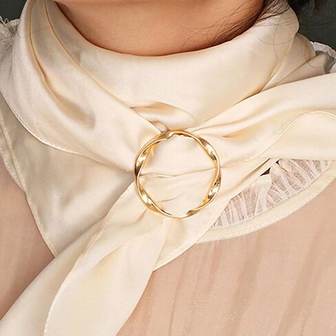 Scarf Rings for Women Silk Scarf Rings Metal Tshirt Tie Circle Clip Buckles Scarf Rings Slides for Scarves Shawl Silk Neckerchief Tshirt Coat Belt Buckle Jewelry Gifts… in Kuwait