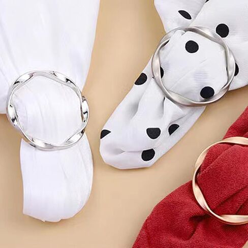 Scarf Rings for Women Silk Scarf Rings Metal Tshirt Tie Circle Clip Buckles Scarf Rings Slides for Scarves Shawl Silk Neckerchief Tshirt Coat Belt Buckle Jewelry Gifts… in Kuwait