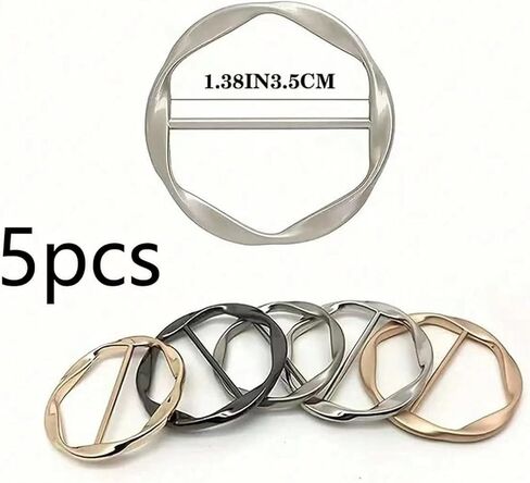 Scarf Rings for Women Silk Scarf Rings Metal Tshirt Tie Circle Clip Buckles Scarf Rings Slides for Scarves Shawl Silk Neckerchief Tshirt Coat Belt Buckle Jewelry Gifts… in Kuwait