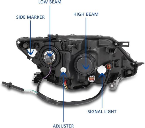 مناسب لمصابيح Nissan Rogue الأمامية 2014 2015 2016 مع LED DRL، متوافق مع المصابيح الأمامية الهالوجين 14-16 Rogue من الكروم، غطاء بديل للسائق من جانب الركاب بدون مصابيح in Kuwait