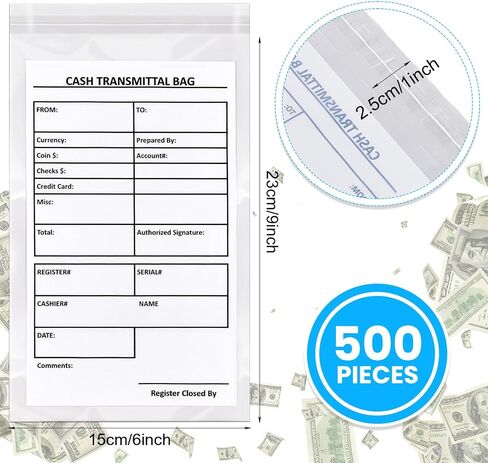 300 قطعة من أكياس الودائع البنكية، مقاس 6 × 9 بوصة، أكياس تحويل النقود، جيب أمان واضح للتلاعب، أكياس بولي يوريثين شفافة ذاتية اللصق، صديقة للتدقيق لعملات البنك والعملات المعدنية وإيصالات الشيكات in Kuwait