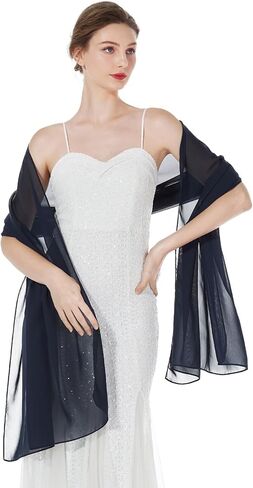 Women Chiffon Shawls and Wraps for Evening Dresses Wedding Party Travel Scarves Pashmina Bikini Cover Up in Kuwait