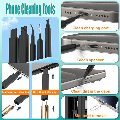 VICHYIE Keyboard Cleaning Kit with Brush, Computer Laptop Cleaner Kit, Phone Cleaning Tool, Multi-Function Cleaner Kit for Earbuds, Cellphones, PC, Screens, Camera Lens, Electronics Devices in Saudi Arabia