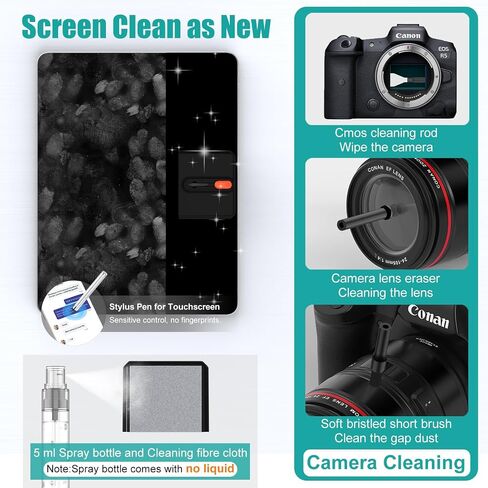 VICHYIE Keyboard Cleaning Kit with Brush, Computer Laptop Cleaner Kit, Phone Cleaning Tool, Multi-Function Cleaner Kit for Earbuds, Cellphones, PC, Screens, Camera Lens, Electronics Devices in Saudi Arabia