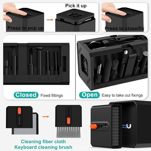 VICHYIE Keyboard Cleaning Kit with Brush, Computer Laptop Cleaner Kit, Phone Cleaning Tool, Multi-Function Cleaner Kit for Earbuds, Cellphones, PC, Screens, Camera Lens, Electronics Devices in Saudi Arabia