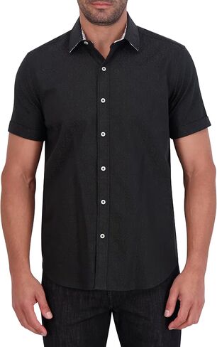 Robert Graham Mens Windsor 2 Short Sleeve Woven Button Down Shirt in Saudi Arabia