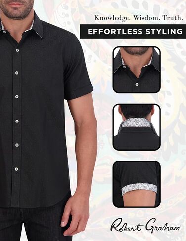 Robert Graham Mens Windsor 2 Short Sleeve Woven Button Down Shirt in Saudi Arabia