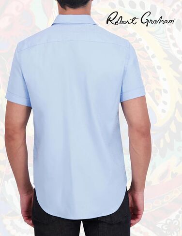 Robert Graham Mens Windsor 2 Short Sleeve Woven Button Down Shirt in Saudi Arabia