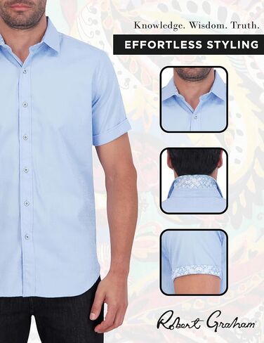 Robert Graham Mens Windsor 2 Short Sleeve Woven Button Down Shirt in Saudi Arabia