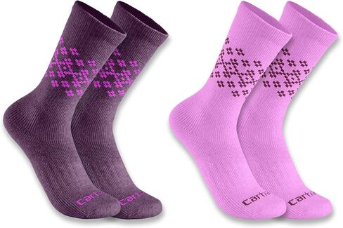 Carhartt Women's Midweight Synthetic-Wool Blend Fairisle Crew Sock 2 Pack in Saudi Arabia