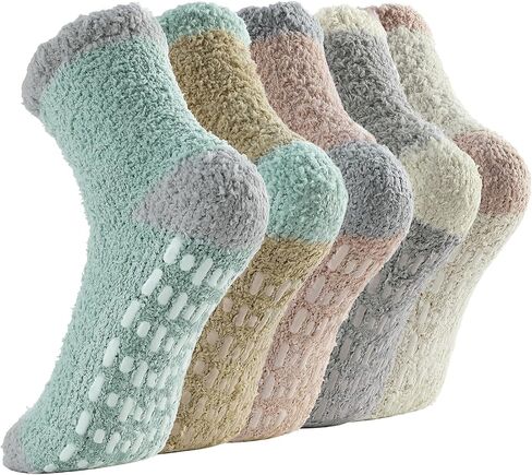 Zando Comfy Socks Fleece Socks Winter Socks Womens Grip Socks Women Cozy Gifts for Women Gifts for Elderly Women in Kuwait