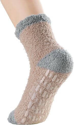 Zando Comfy Socks Fleece Socks Winter Socks Womens Grip Socks Women Cozy Gifts for Women Gifts for Elderly Women in Kuwait