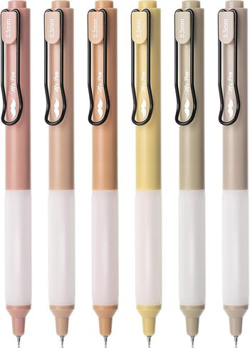Mr. Pen- Retractable Gel Pens, 12 Pack, Black Ink Gel Pens, Pastel Barrels, Fast Dry, Gel Pens Fine Point 0.5mm, Retractable Pens, Cute Pens, Gel Ink Pens, Aesthetic Pens for Journaling Fine Tip Pens in Saudi Arabia
