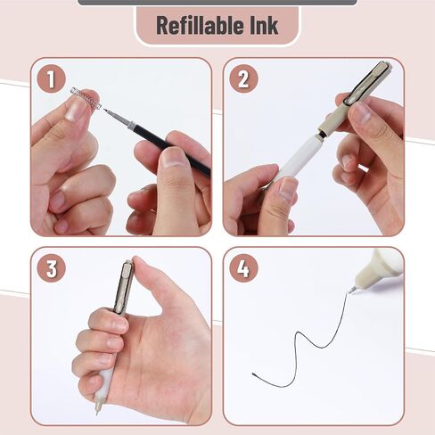 Mr. Pen- Retractable Gel Pens, 12 Pack, Black Ink Gel Pens, Pastel Barrels, Fast Dry, Gel Pens Fine Point 0.5mm, Retractable Pens, Cute Pens, Gel Ink Pens, Aesthetic Pens for Journaling Fine Tip Pens in Saudi Arabia