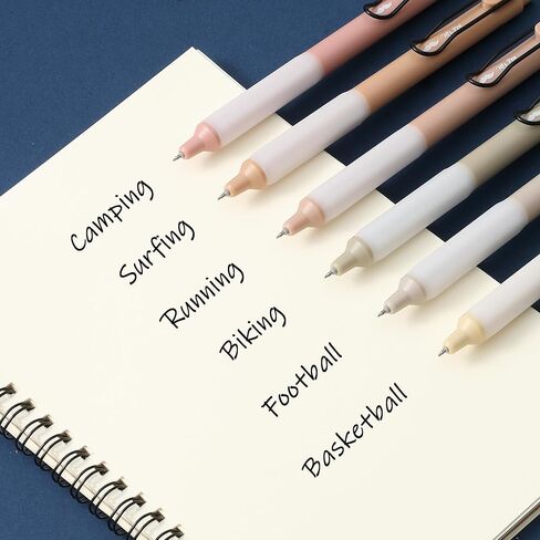 Mr. Pen- Retractable Gel Pens, 12 Pack, Black Ink Gel Pens, Pastel Barrels, Fast Dry, Gel Pens Fine Point 0.5mm, Retractable Pens, Cute Pens, Gel Ink Pens, Aesthetic Pens for Journaling Fine Tip Pens in Saudi Arabia