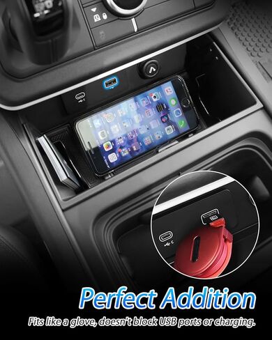 منظم وحدة التحكم المركزية قطعتين من Karltys لملحقات Land Rover Defender 2020-2025 90 110 130 (ليس لإصدار الثلاجة)، صينية وحدة تحكم وسطية ABS متينة وصينية إدخال صندوق تخزين مسند الذراع in Kuwait