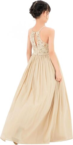 Lace Keyhole Back Flower Girl Dresses Wedding Reception Junior Pageants HLB in Kuwait