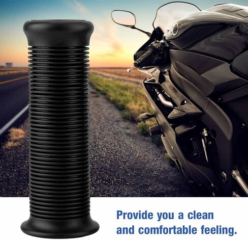 Majatou Handlebar Hand Grips, Motorcycle Handle Grip, Pair of 1inch 25mm/ 1.1inch 28mm Universal Motorcycle Vintage TPU Handle Handlebar Grip Modified Accessories (Black) in Saudi Arabia