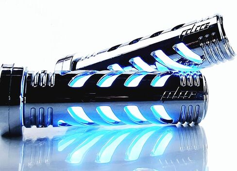 مقابض دراجة نارية Saberz متعددة الألوان RGB LED لقضبان 7/8 بوصة و1 بوصة - دراجة رياضية، هارلي ديفيدسون، كروزر، جرومز - تخصيص مئات الألوان مع جهاز التحكم عن بعد وتطبيق الهاتف المتضمن. in Saudi Arabia