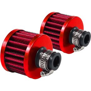 Odyalay 12mm Motorcycle High Flow Breather Filter for Motorcycle Turbo Breather- Red