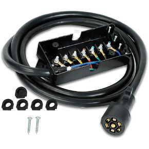 سلك مقطورة مضمن ذو 7 طرق للخدمة الشاقة مقاوم للطقس، 8 أقدام (مع صندوق التوصيل) in Kuwait